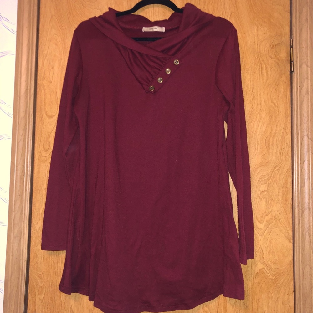 Miusey cowl neck top